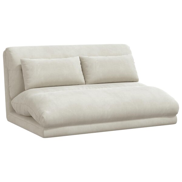 vidaXL Fauteuil de sol ajustable Crème Velours