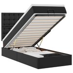 vidaXL Lit ottoman avec matelas noir 80x200 cm similicuir