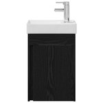 vidaXL Meuble de salle de bain avec robinet Chêne noir