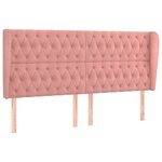 vidaXL Tête de lit avec oreilles Rose 183x23x118/128 cm Velours