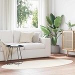 vidaXL Tapis de surface ovale HUARTE Crème 100 x 200 cm 100  Polyester