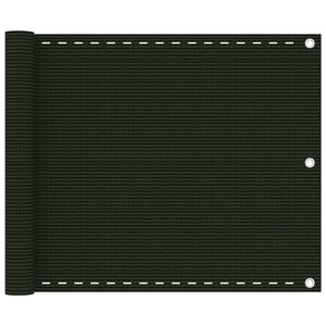 vidaXL Écran de balcon Vert foncé 75x600 cm PEHD
