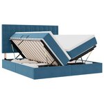 vidaXL Lit de rangement LED avec matelas Bleu foncé 200 x 200 cm