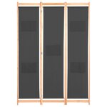 vidaXL Cloison de séparation 3 panneaux Gris 120x170x4 cm Tissu