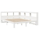 vidaXL Lit bibliothèque sans matelas blanc 140x190 cm bois pin massif