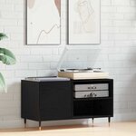 vidaXL Meuble à vinyles Chêne noir 85 x 38 x 48 cm Bois d'ingénierie