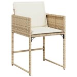 vidaXL Ensemble à manger de jardin et coussins 11 Pièces beige poly rotin