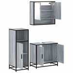 vidaXL Ensemble de meubles de salle de bain 3 Pièces Sonoma gris