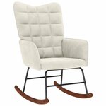 vidaXL Chaise à bascule avec repose-pied crème velours