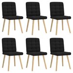 vidaXL Chaises à manger lot de 6 noir tissu