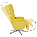 vidaXL Fauteuil inclinable de massage repose-pieds jaune clair tissu