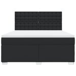 vidaXL Sommier à lattes de lit avec matelas Noir 180x200 cm Similicuir