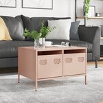 vidaXL Meuble TV rose 68x50x43 5 cm acier laminé à froid