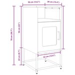 vidaXL Table de chevet noir 36x39x78 cm acier laminé à froid