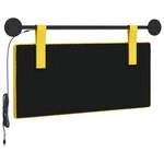 vidaXL Tête de lit suspendue Jaune clair Tissu en velours côtelé