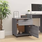 vidaXL Classeur mobile avec roues Sonoma gris 45x38x54 cm Bois
