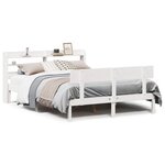 vidaXL Cadre de lit sans matelas blanc 140x190 cm bois de pin massif