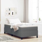 lit à ressort vidaXL gris clair simple en tissu velours côtelé