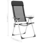 vidaXL Chaises pliables de camping lot de 4 Noir Aluminium