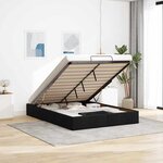 vidaXL Cadre de lit ottoman sans matelas noir 140x190 cm tissu
