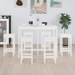 vidaXL Ensemble de bar 7 Pièces Blanc Bois de pin massif