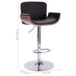 vidaXL Tabouret de bar Noir Similicuir