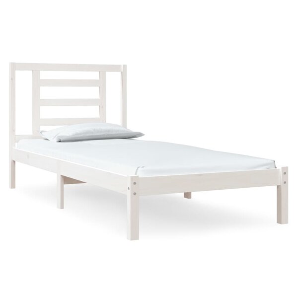 vidaXL Cadre de lit Blanc Bois de pin massif 100x200 cm