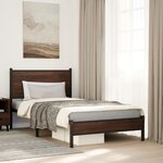 vidaXL Cadre de lit en métal sans matelas chêne marron 100x200 cm