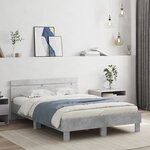 vidaXL Cadre de lit sans matelas gris béton 120x190 cm