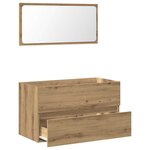 vidaXL Armoire de salle de bain avec miroir chêne artisanal