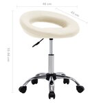 vidaXL Chaise de travail roulante Crème Similicuir