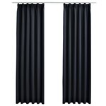 vidaXL Rideaux occultants avec crochets 2 Pièces Anthracite 140x245 cm