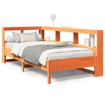 vidaXL Lit bibliothèque sans matelas cire marron 90x190 cm pin massif