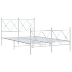 vidaXL Cadre de lit métal sans matelas et pied de lit blanc 120x200 cm