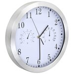 vidaXL Horloge murale à quartz Hygromètre et thermomètre 30 cm Blanc