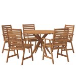 vidaXL Ensemble à manger de jardin 6 Pièces Bois d'acacia solide