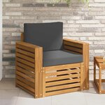 vidaXL Canapé d’extérieur Bois d'acacia massif et polyester Naturel