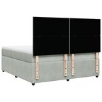vidaXL Sommier à lattes de lit et matelas Gris clair 200x200cm Velours