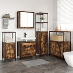 Ensemble de meubles de salle de bain 5 pièces en chêne fumé en bois d'ingénierie