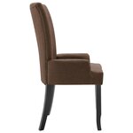 vidaXL Chaises à manger avec accoudoirs lot de 2 marron tissu