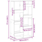 vidaXL Bibliothèque sonoma gris 100x33x175 cm bois d'ingénierie