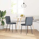 vidaXL Chaises à manger lot de 2 Gris foncé Velours