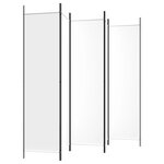 vidaXL Cloison de séparation 5 panneaux Blanc 250x200 cm Tissu