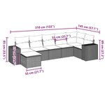 vidaXL Salon de jardin avec coussins 7 Pièces gris clair résine tressée
