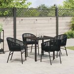 vidaXL Ensemble de salle à manger pour jardin 5 Pièces Noir Poly rotin