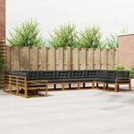 vidaXL Ensemble de canapés d'extérieur 10 pc Naturel et Anthracite