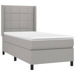 vidaXL Sommier à lattes de lit avec matelas Gris clair 100x200cm Tissu