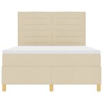 vidaXL Lit à ressort LED avec matelas Crème 140 x 190 cm tissu