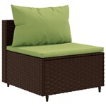 vidaXL Salon de jardin 10 Pièces avec coussins marron résine tressée