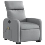 vidaXL Fauteuil de massage inclinable Gris clair Tissu